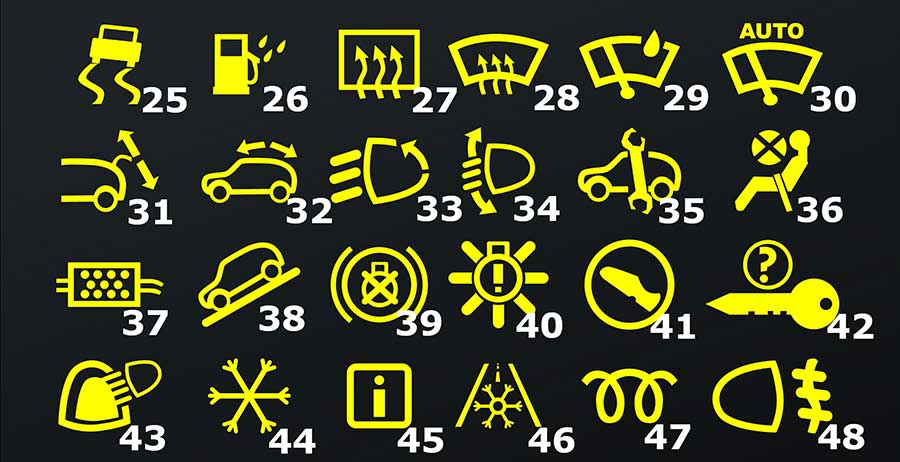 yellow car dashboard lights meaning