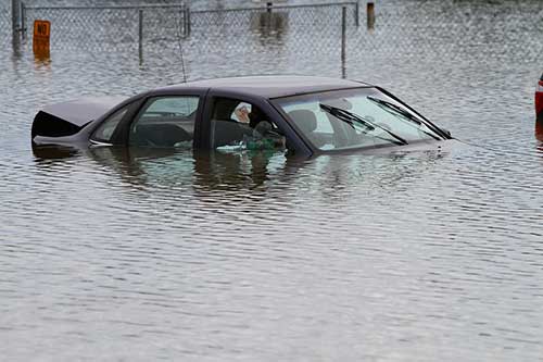 flooded car in the interior