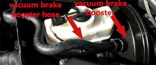 vacuum brake booster and vacuum brake booster hose
