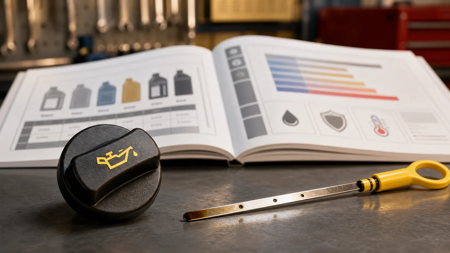 Checking the correct engine oil specification with a dipstick
