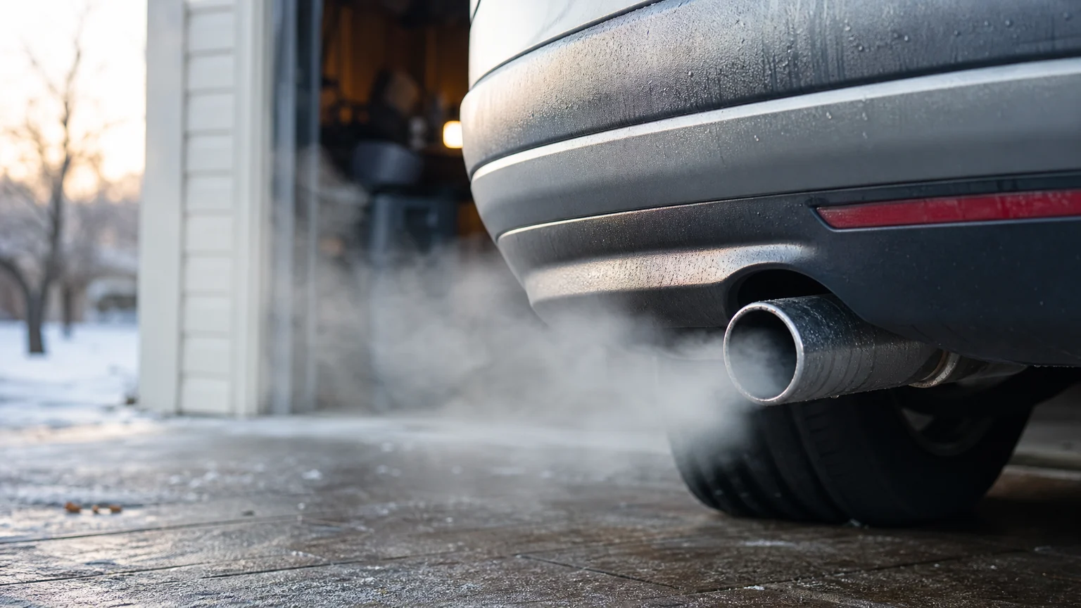 White exhaust smoke on cold engine startup