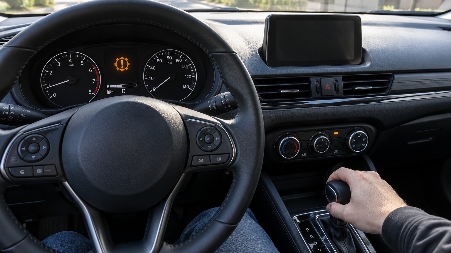 Transmission warning indicator and gear selector