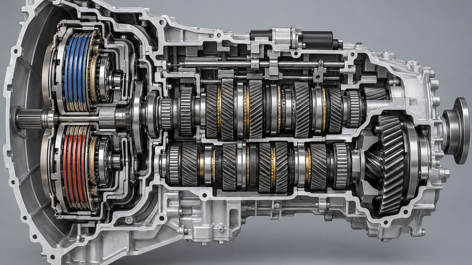 Dual-clutch transmission cutaway illustration